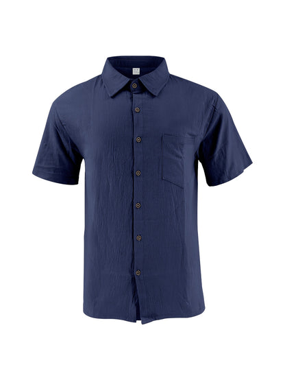 Men's Casual Linen Shirt and Pants Set for Summer Comfort