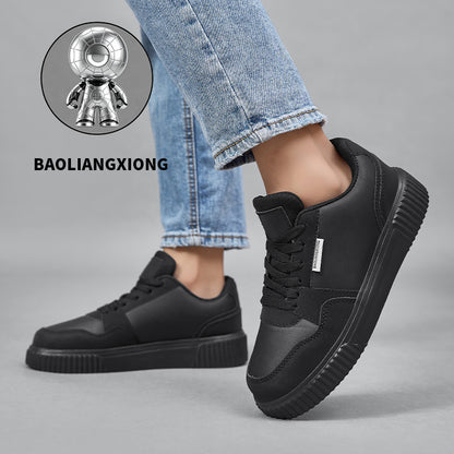 Retro Black Casual Sneakers Thick White EVA Sole Comfortable Fit