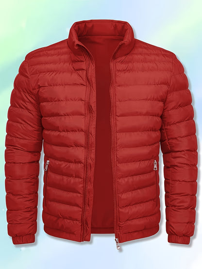 Men's Casual Stand Collar Jacket Lightweight Windproof Warm