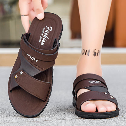Men's Sporty Slip-On Sandals with Durable Rubber Sole