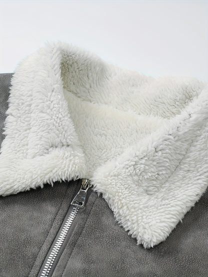 Men'S Heavy-Duty Full-Zip Jacket - Thick Winter Coat with Full-Zip Closure, Lapel Collar, Non-Stretch Fabric - Cold Weather Outerwear for Formal & Casual Events, Winter Jacket, Formal Event Attire, Sleek Design, Durable Const