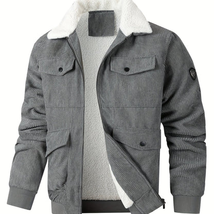 Տղամարդու ամուր ջերմային բաճկոն - քամուց պաշտպանող և բարձրորակ ձմեռային վերարկու՝ կայծակաճարմանդով, բազմագրպան դիզայնով, չձգվող գործվածքով - ցուրտ եղանակի վերնազգեստ ամենօրյա օգտագործման համար, հաստ, քամուց պաշտպանող բաճկոն, առօրյա վերնազգեստ, դիմացկուն