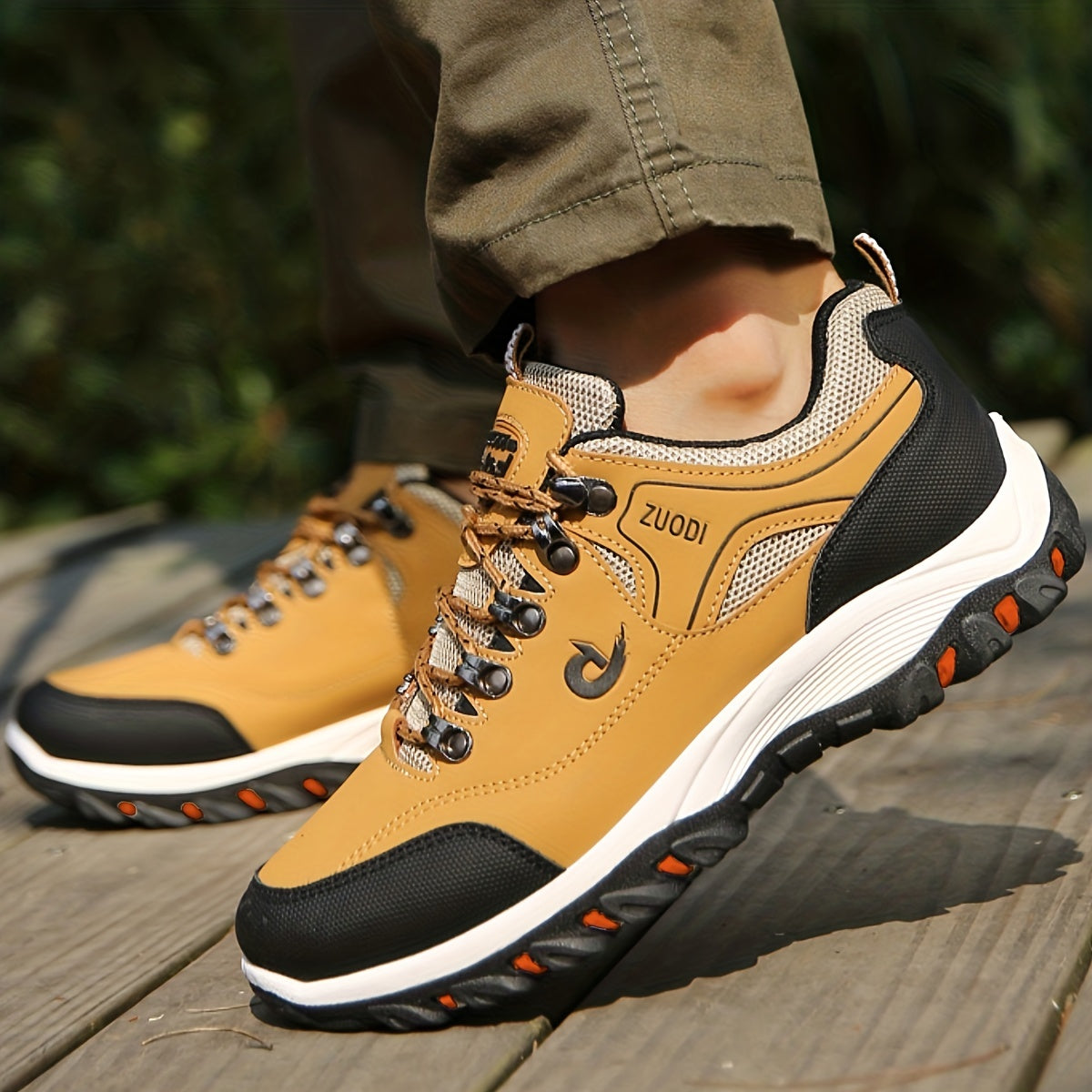Men's Lace-up Sneakers - Athletic Shoes - Wear-resistant And Breathable Hiking Shoes