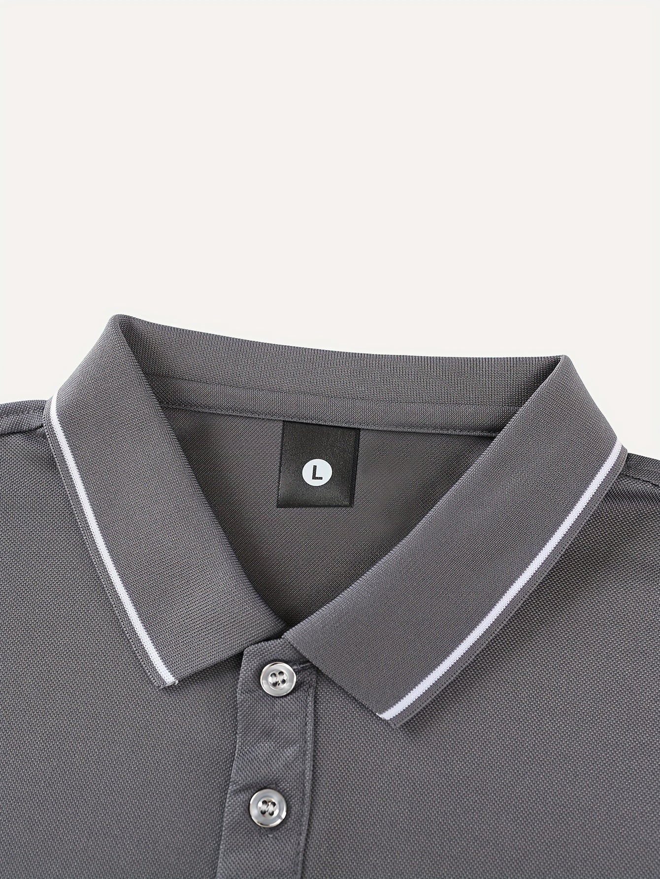Men's Solid Golf Shirt, Casual Short Sleeve Lapel Shirt For Summer Outdoor