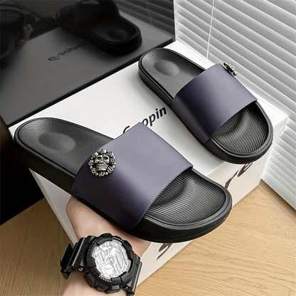 Men's Lightweight Anti-Odor Summer Slippers with Skull Print