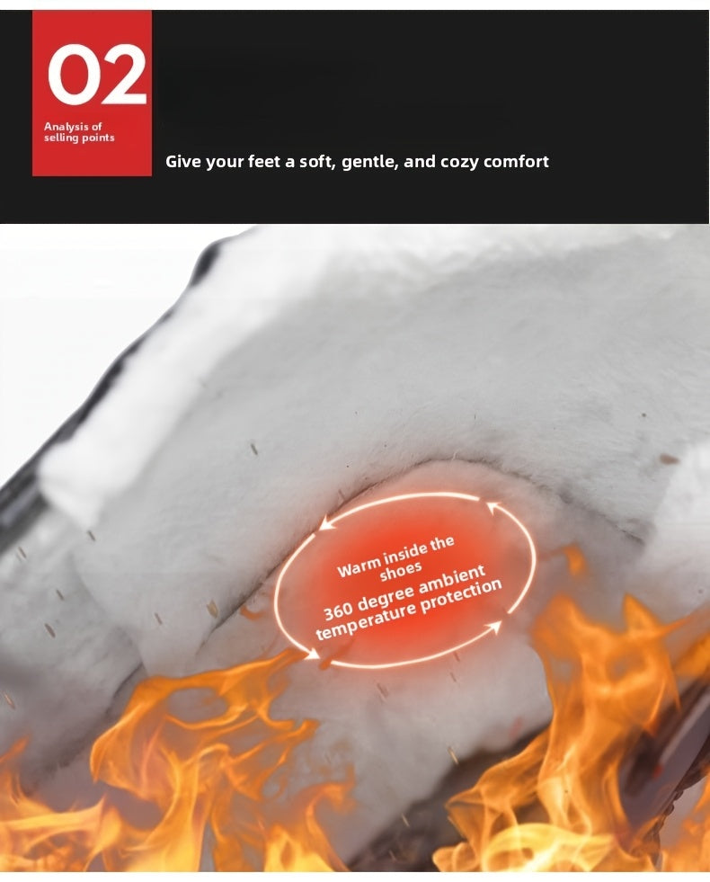 Men'S Winter Fashion Non-slip Snow Boots | High-Top, Thickened, Casual, Microfiber Upper, Rubber Sole, Lace Closure