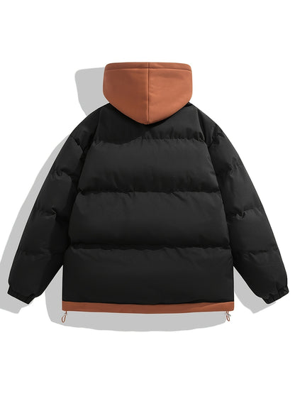 Կանացի բաց կապույտ, գլխարկով փքված բաճկոն - հարմարավետ, բրդյա ծածկույթով ձմեռային վերարկու՝ լարերով, առօրյա ոճ՝ ցուրտ եղանակի համար, ձմեռային վերարկու