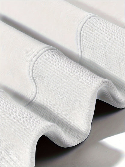 Men's White Christmas & New Year Oversized Sweatshirt - Long Loose Fit Casual Sweater with Pocket, Red Polka Santa Hat & Holly Berry Logo, Pink Heart Accent - Holiday Party Winter Wear (Machine Washable)