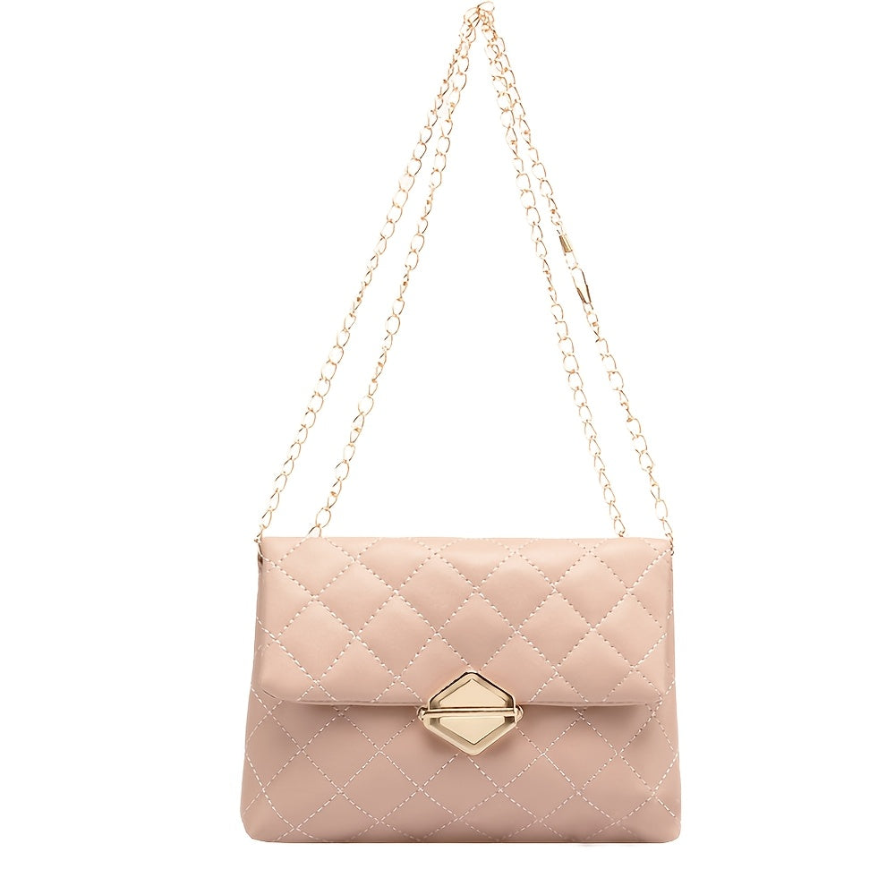 Բազմակողմանի ռոմբուսային կանացի պայուսակ, նորաձև վինտաժային շղթայական ուսապարկ, ձեռքի պայուսակ