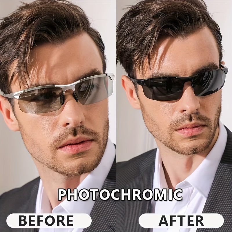 Men's Polarized Photochromic Aluminum Sunglasses UV400