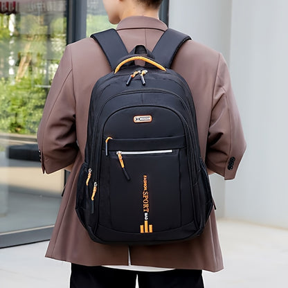 Large Capacity Waterproof Travel Backpack for Men - Durable Nylon, Adjustable Straps, Multi-Compartment Business and School Bag, Black, Backpack for Travel
