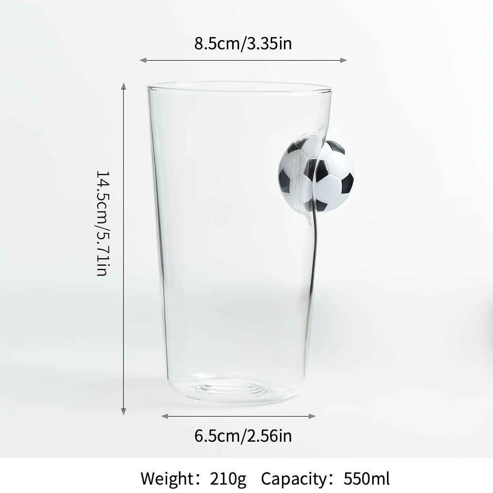 Football Glass Mug - Transparent Reusable Drinkware