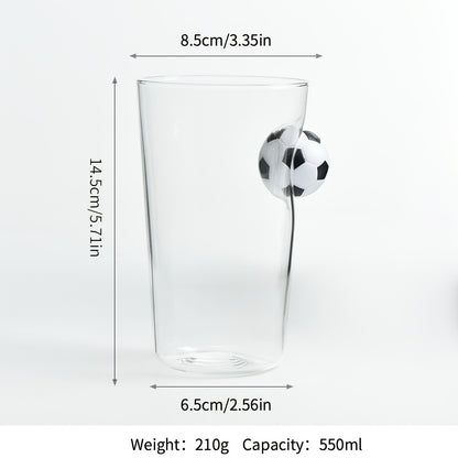 Football Glass Mug - Transparent Reusable Drinkware