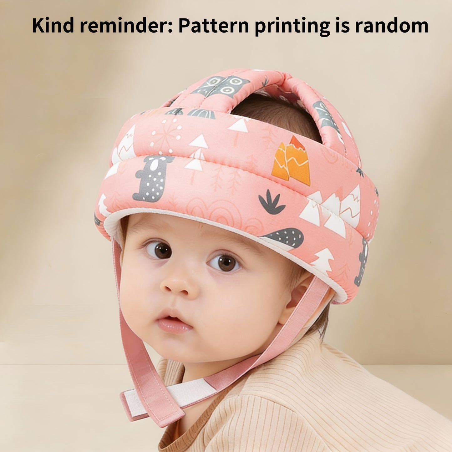 Adjustable Infant Baby Hat with Cute Cartoon Floral Print