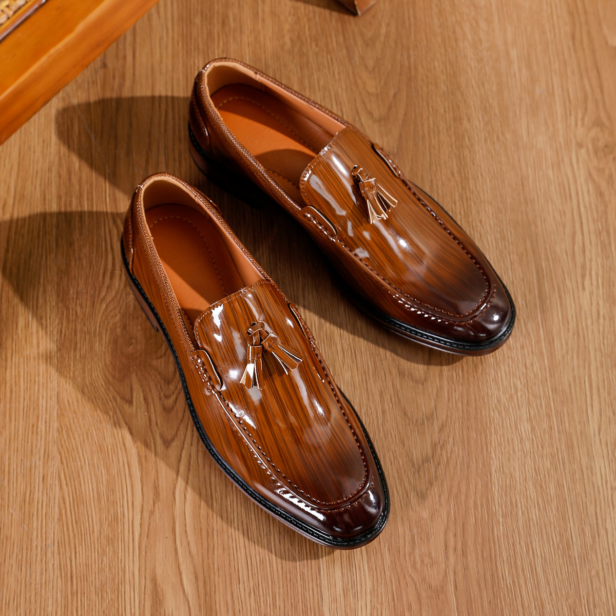 Men's Tassel Slip-On Loafers Pointed Toe Casual Dress Shoes
