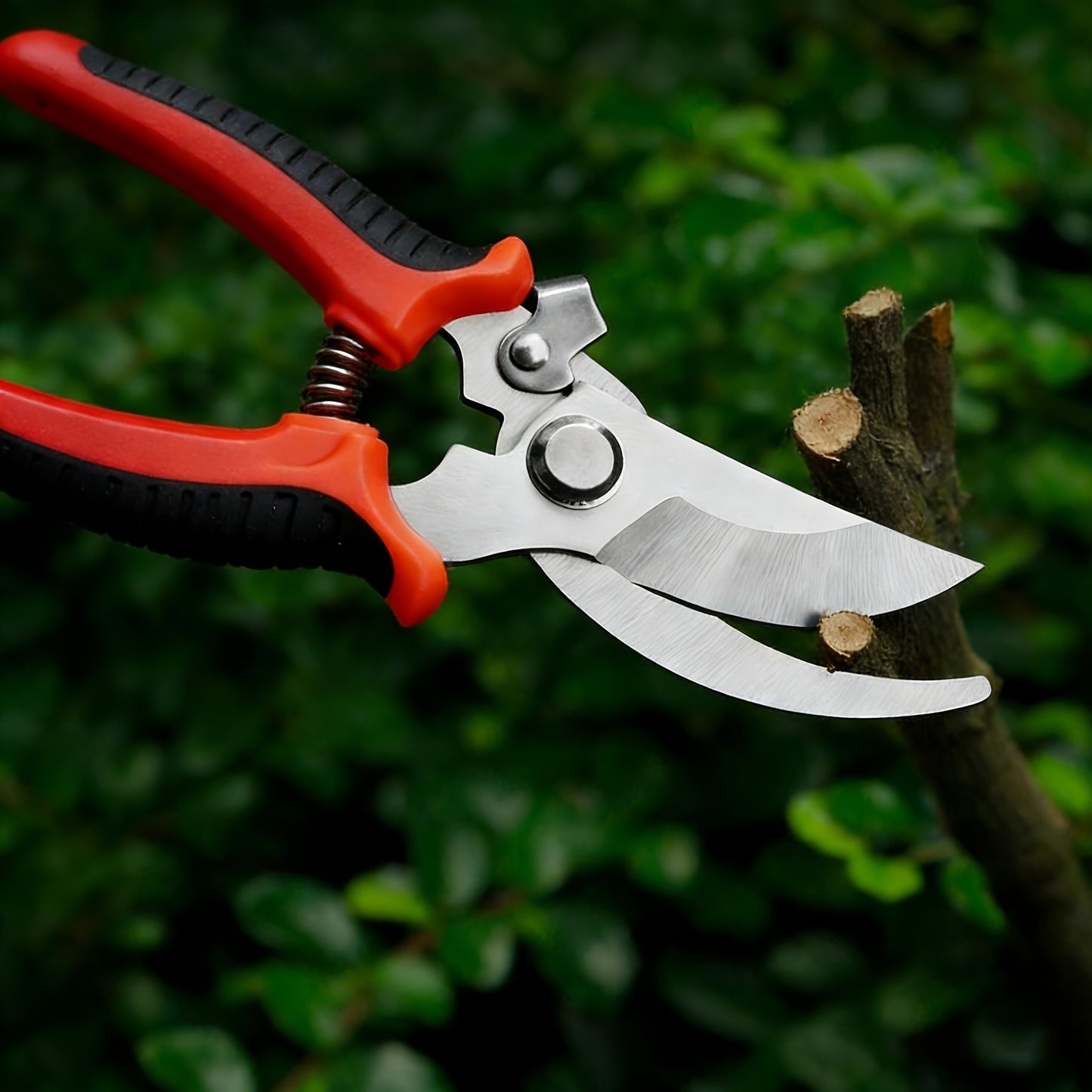 Gardening Scissors | Comfortable Grip, Spring-Assisted, Sharp and Non-Slip, Ideal for Pruning Branches and Flowers, Modern Stainless Steel Blades
