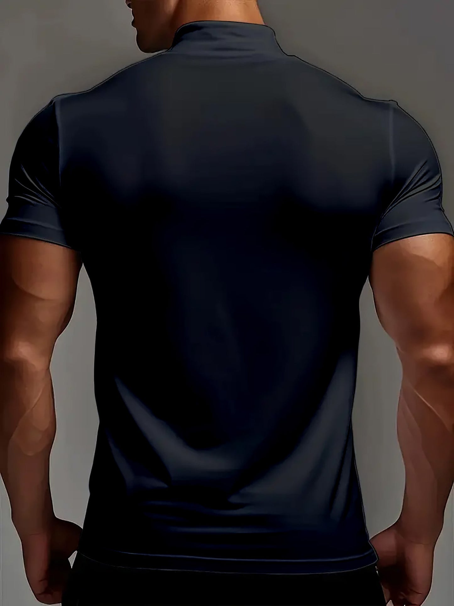 Men'S Casual High Neck Short Sleeve T-Shirt | Fashionable Easy Creative Horse Pattern for Fitness and Running, Medium Stretch Fabric, All-Season Wear - ayq