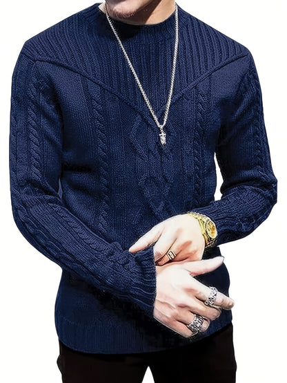 Նորաձև տրիկոտաժե կլոր վզնոցով սվիտեր-պուլովեր - փափուկ, շնչող, միջին ձգվողությամբ, երկար թևքերով, առօրյա վերնաշապիկ՝ քաղաքային զբոսանքների, փողոցների, զբոսանքների, բացօթյա գործունեության համար - իդեալական է աշնան և ձմռան համար