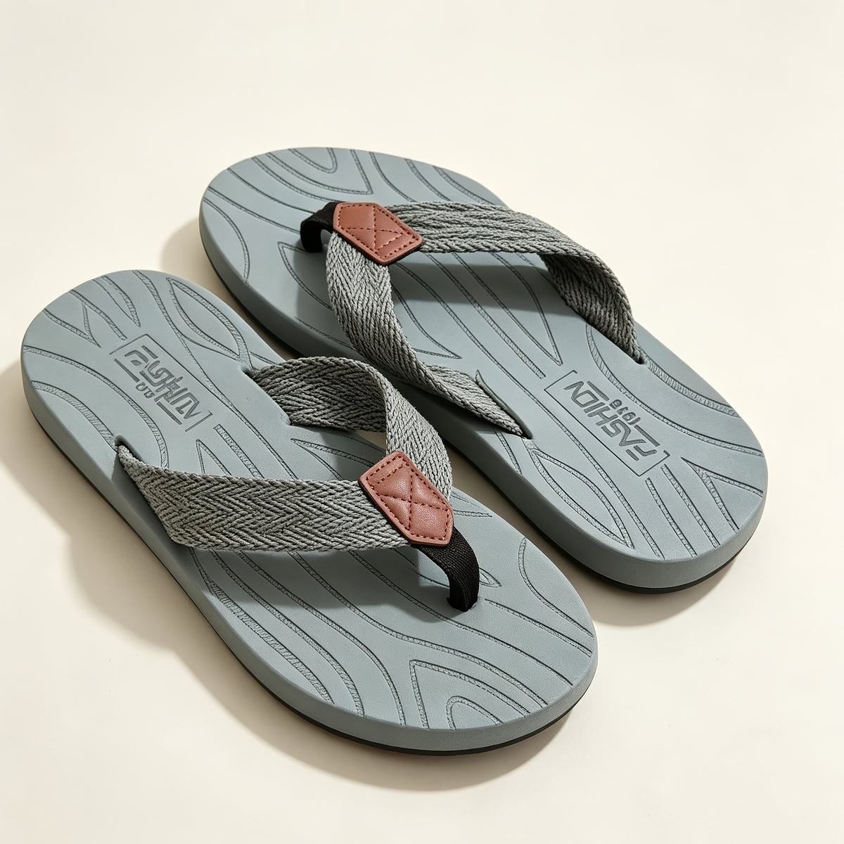 Men's Vintage Slip-On Casual Slippers with Cushioned EVA Sole