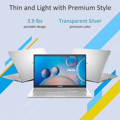 ASUS Vivobook 15.6” FHD Laptop, AMD Ryzen 3 3250U, 8GB RAM, 128GB SSD, Windows 11 Home, Transparent Silver, M515DA-WS33