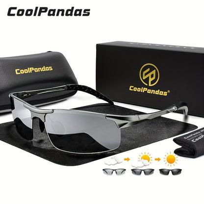 Men's Rimless Photochromic Polarized Magnesium Sunglasses