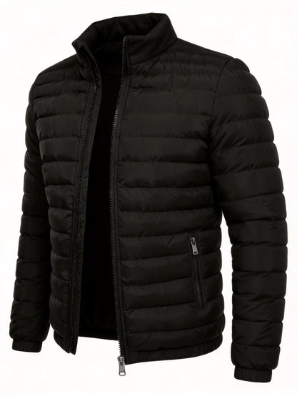 Men's Lightweight Windproof Casual Jacket with Stand Collar