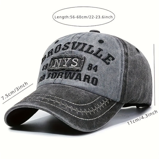 Vintage Embroidered Washed Baseball Cap with NYS 1984, Adjustable, Fade-Resistant Dad Hat - Comfortable Fabric, Sun Protection Suitable for Golf, Fishing, etc. - Ideal Gift