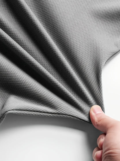 Brand New Short-Sleeve Polo with a Half Zipper, Quick-Drying And Breathable, a Stylish Casual Top - ayq