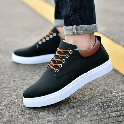 Classic Canvas Skate Shoes for Men in Spring And Summer - Breathable, Non-Slip, And Durable Lace-Up Sneakers, Perfect for Everyday Casual Wear - ayq