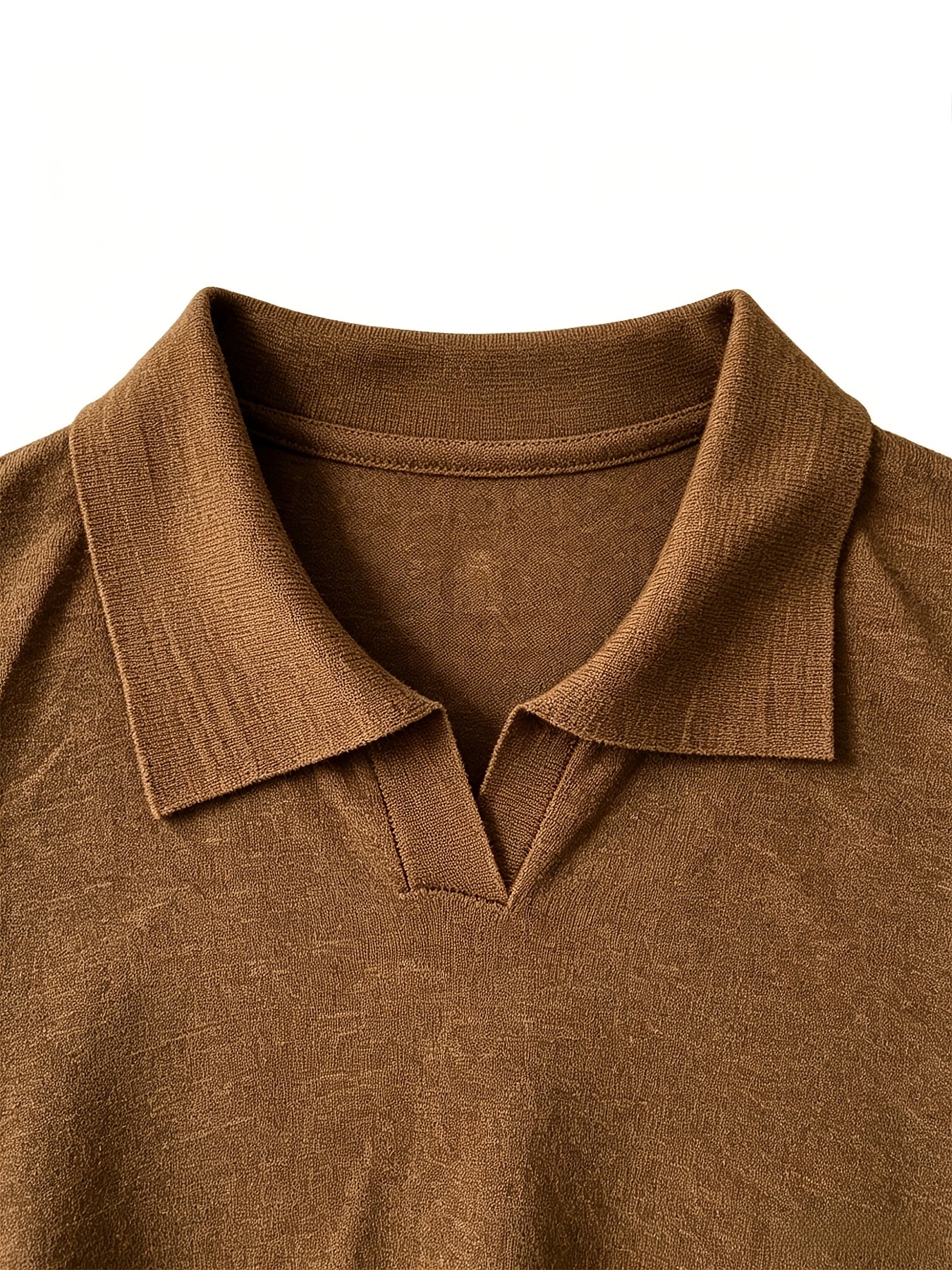 Men's Knit Polo Shirt with Geometric Pattern - Lightweight Summer Styl