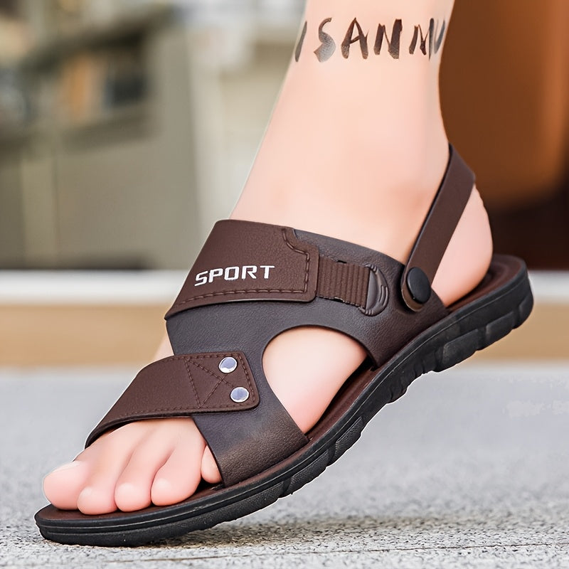 Men's Large Slip-On Outdoor Sandals with Non-Slip Soft EVA Sole