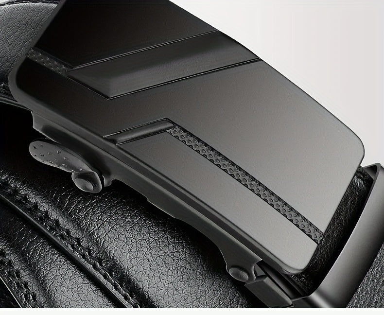 Business Men's Belt Black Automatic Buckle Fashion Belt Casual Men's Suit Belt Accessories