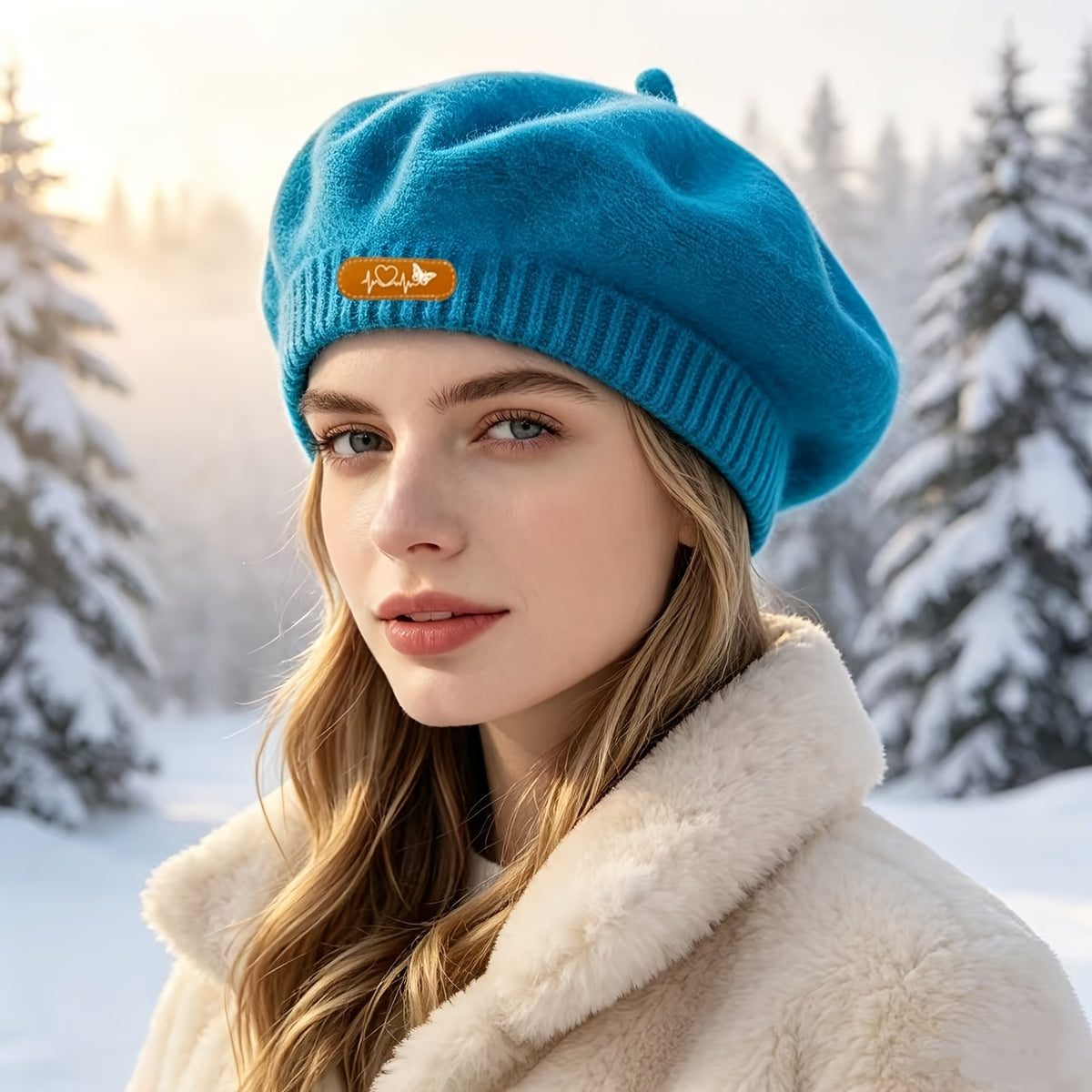 Women's Vintage British Style Polyester Beret for Autumn Winter