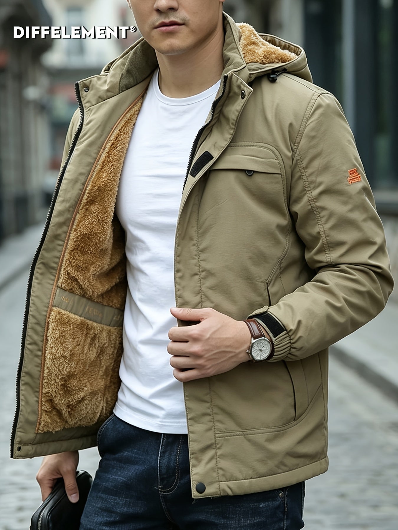 Men's Heavyweight Hooded Workwear Jacket with Full Lining