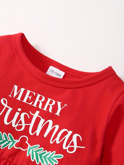 2 հատ եղջերուի ասեղնագործված երկար թևքերով զգեստներ + Սուրբ Ծննդյան գլխարկի նվերների տուփ՝ պատահական, լիարժեք տպագրությամբ կողքից պատրաստված տաբատների հավաքածու՝ աղջիկների համար, գեղեցիկ երեկույթի հանդերձանք, բացօթյա օգտագործման համար