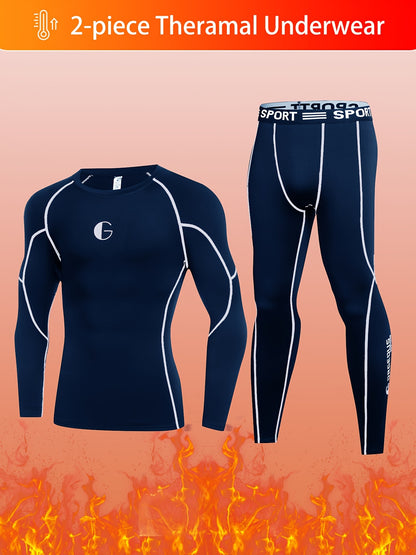 Men's Thermal Fleece Underwear Set for Cold Weather Sports