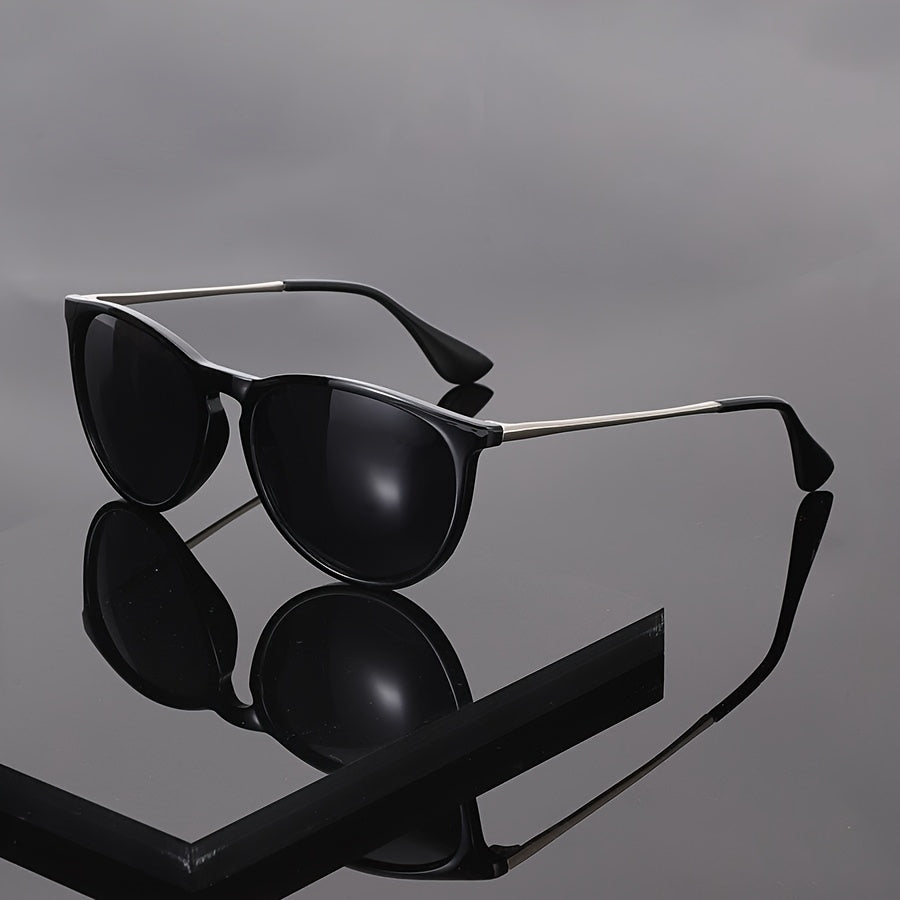 Round-Frame Casual Sunglasses with UV400 Protection for Everyday Wear