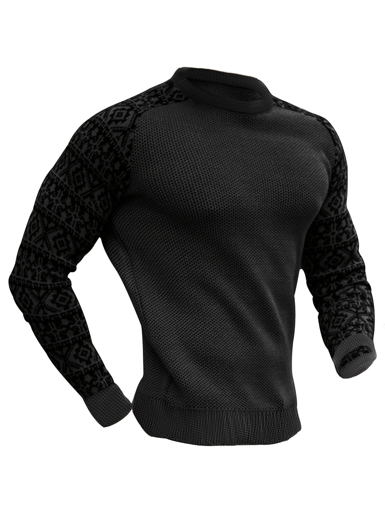 Տղամարդու երկարաթև մարզաշապիկ՝ խիտ վաֆլի տրիկոտաժից, աշնանային, իդեալական է առօրյա հագուստի համար