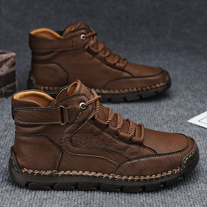 Men's Breathable Lace-Up Short Hiking Boots with Rubber Sole