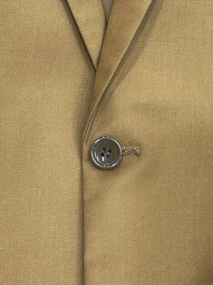 Men'S Solid Color Polyester Work Suit - Classic Lapel Collar, Non-Stretch Fabric, Long Suit Sleeves, Four-Season Versatility, Button-Front Jacket with Pants - Regular Fit Woven Suit Set (80% Polyester, 20% Viscose)
