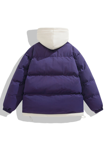 Կանացի բաց կապույտ, գլխարկով փքված բաճկոն - հարմարավետ, բրդյա ծածկույթով ձմեռային վերարկու՝ լարերով, առօրյա ոճ՝ ցուրտ եղանակի համար, ձմեռային վերարկու