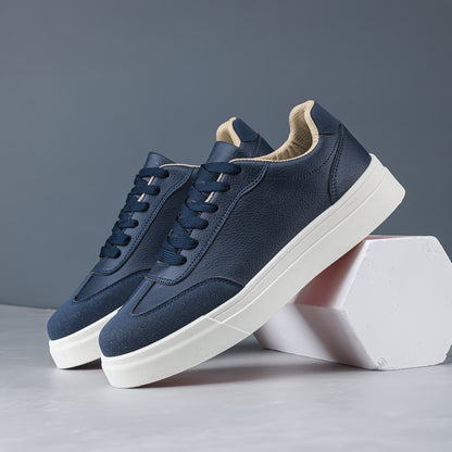 Men's Casual Low-Top Sneakers PU Upper Flat Sole Vintage Style