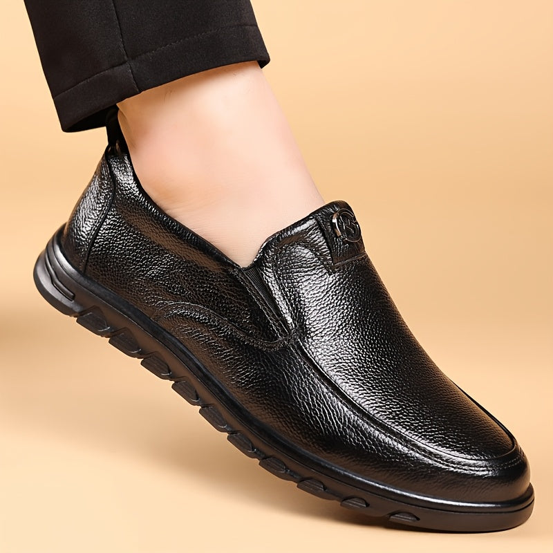 Men's Casual Cow Leather Slip-On Driving Shoes All-Season