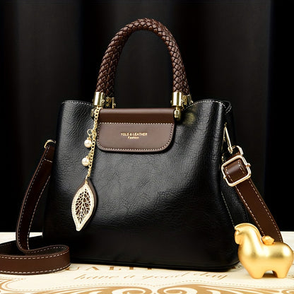 Women's Royal Blue PU Handbag with Detachable Adjustable Strap