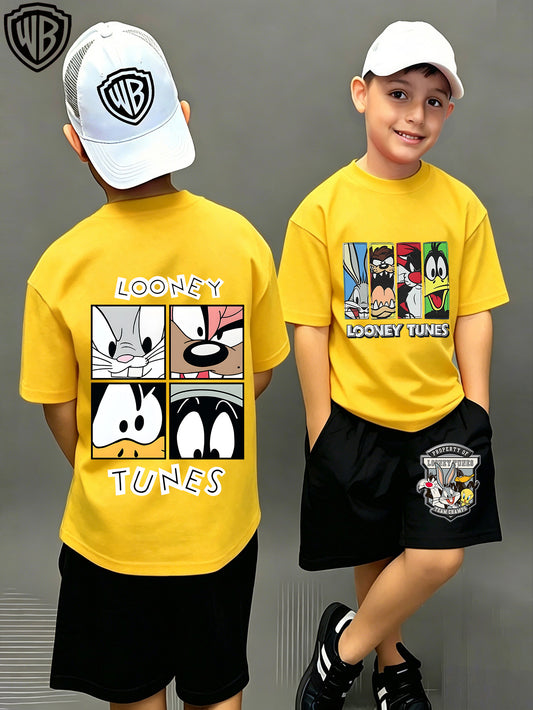 Մանկական բամբակյա Looney Tunes T-Shirt-ի և շորտերի ունիսեքս հավաքածու