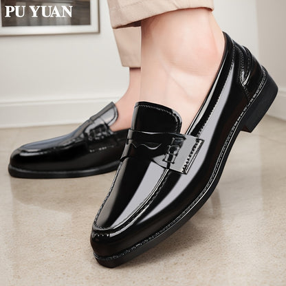Men's Plus Size Casual Business Loafers with Microfiber Upper
