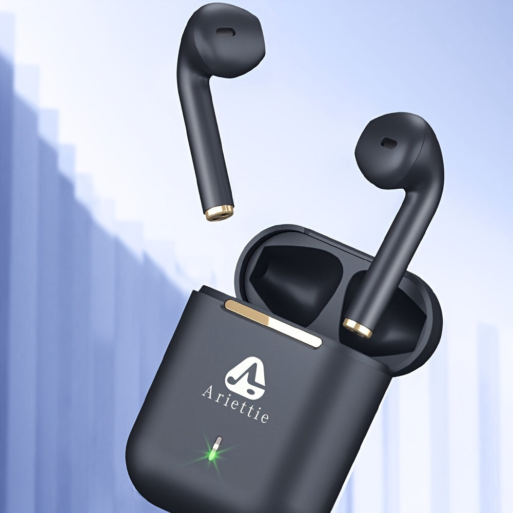 Ariettie J18 TWS անլար ականջակալներ - Ջրակայուն, ակտիվ աղմուկը չեղարկող անլար ականջակալներ, հպման կառավարում, Type-C Jack, բջջային հեռախոսների համար, իդեալական խաղերի համար, վերալիցքավորվող 300 mAh մարտկոց, դինամիկ խոսափողով, բաց ականջակալով