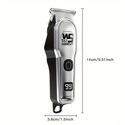 1 անլար մազ կտրող և մորուքի կտրող մեքենա տղամարդկանց համար LCD էկրանով, պրոֆեսիոնալ USB լիցքավորվող խնամքի հավաքածու - դիմացկուն և փոխադրելի հայրերի օրվա/ծննդյան օրվա կամ տոնական նվերների համար