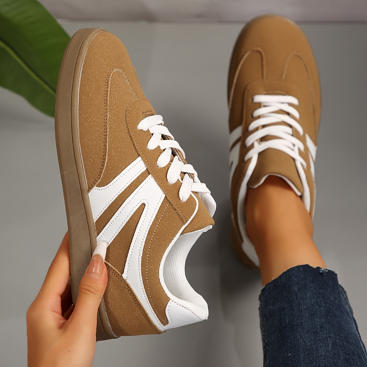 Women'S Classic Low-Top Lace-Up Sneakers with Rubber Sole and Fabric Insole - Comfortable All-Season Casual Shoes, Deep Pockets, and Durable Synthetic Upper, Everyday Sneakers | Classic Comfort Shoes | Synthetic Upper Sneaker