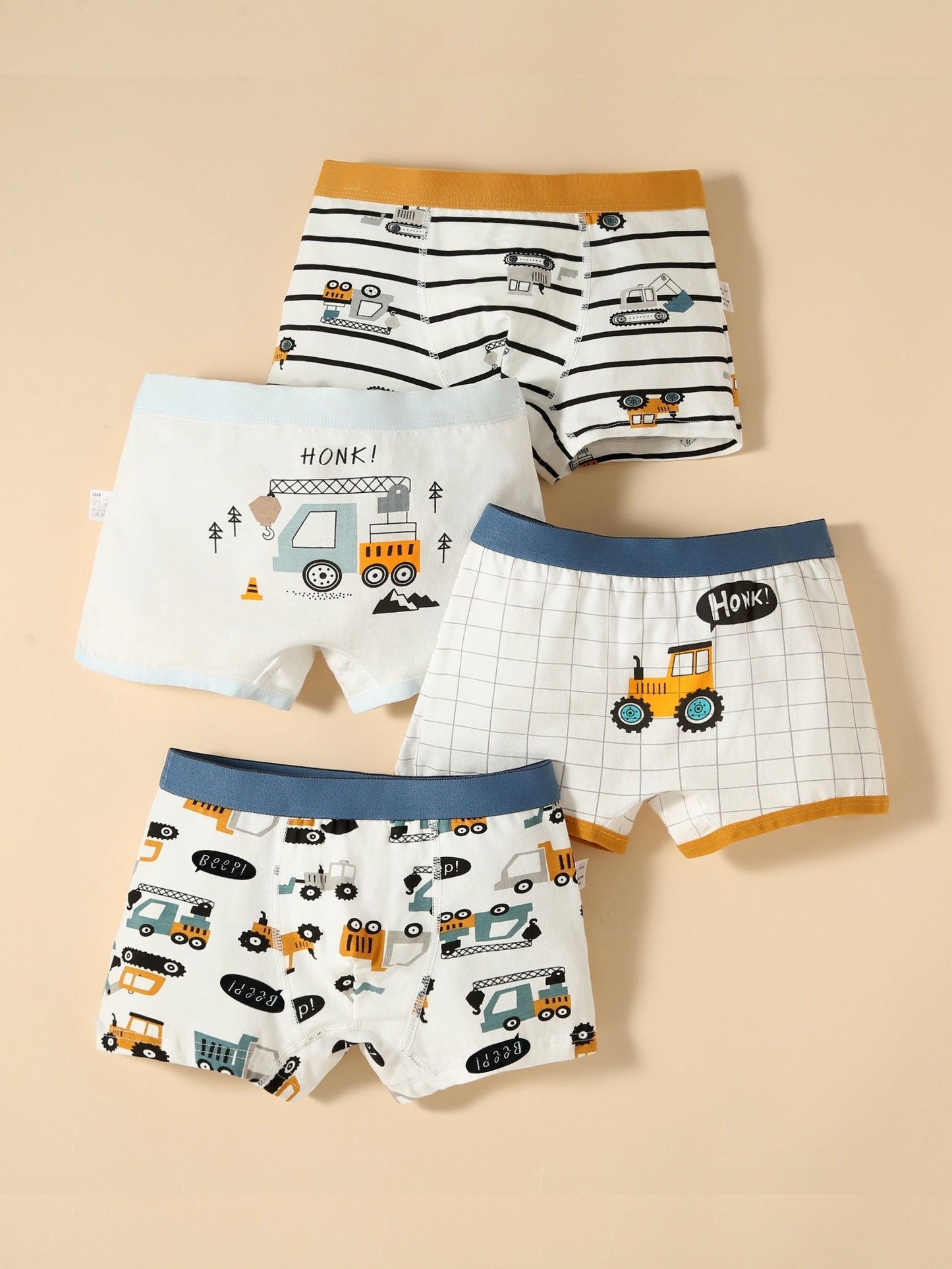 Boys' Regular Fit Cartoon Briefs 4-Pack with Cotton Stretch